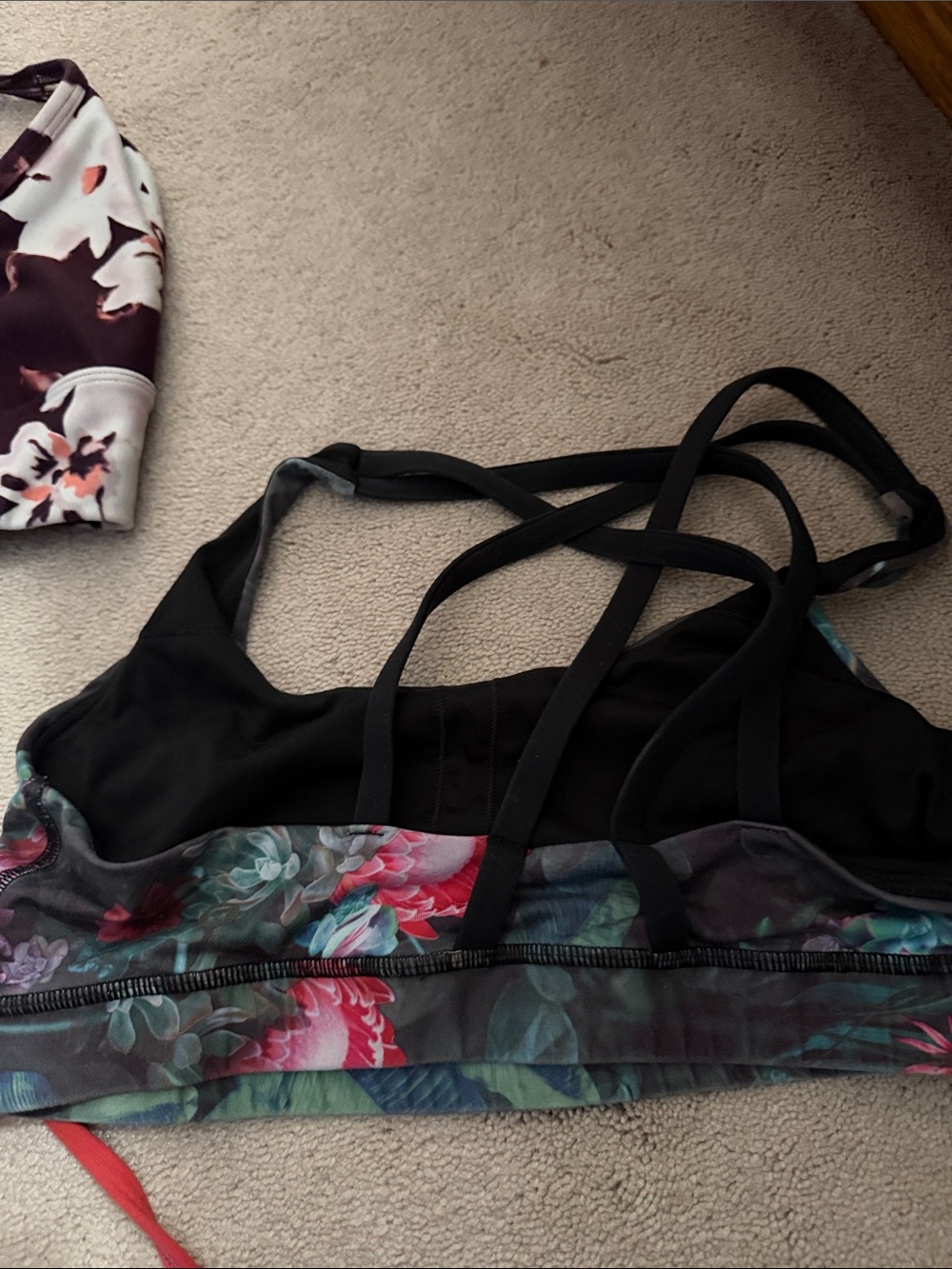 lululemon athletica Red Sports Bralette with Blue and Floral Mix - Picture 2 of 3